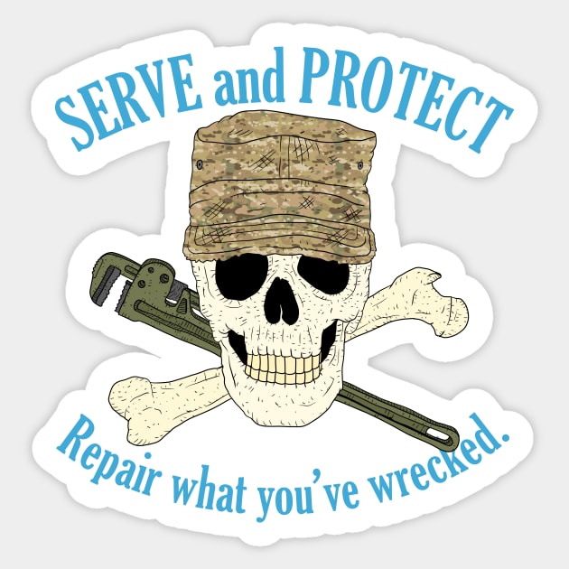 serve and protect, repair mechanic. USA. Sticker by JJadx